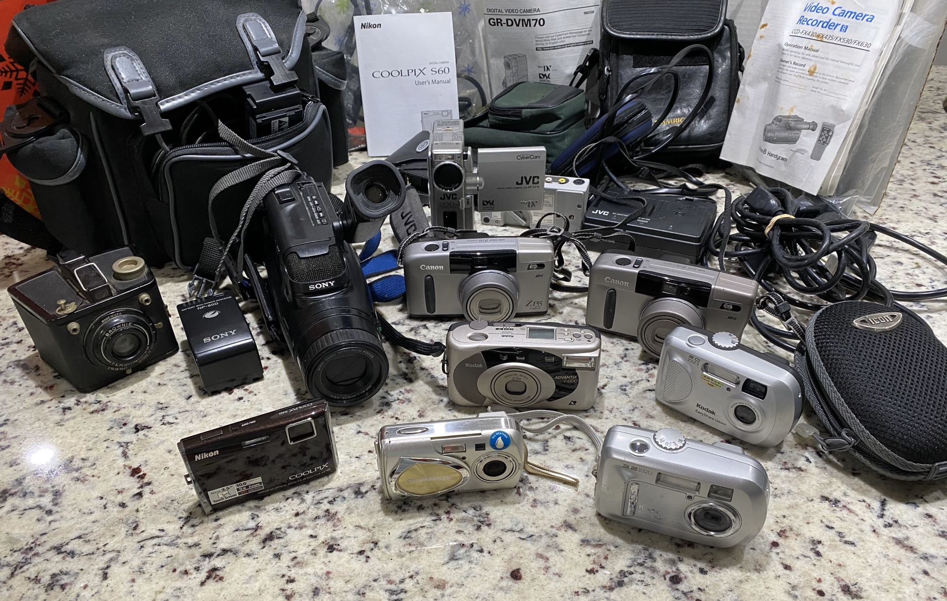 Lot of Cameras, Video Camera , Camera Case