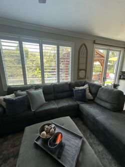 Charcoal Grey Sectional Sofa with Chaise