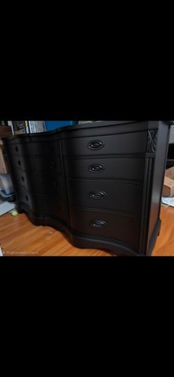 Solid Wood Dresser matte black custom