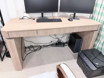 Title: 60” Electric Height Adjustable Standing Desk – Modern Wood Finish
