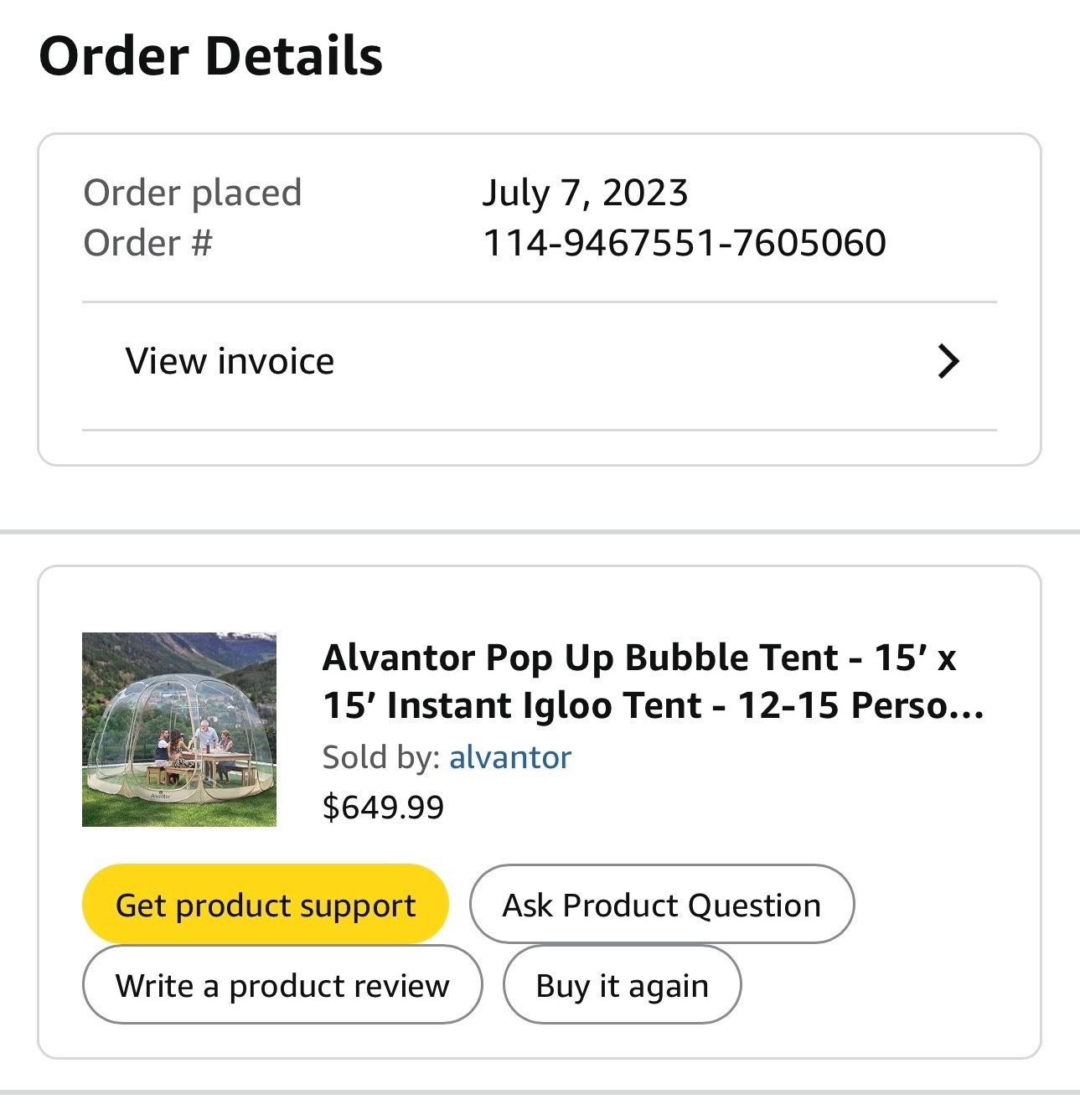 Bubble Tent Used Once 