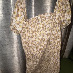 Yellow Floral Dress 