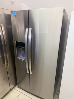 Stainless Steel Side-by-Side Refrigerator with Ice Dispenser