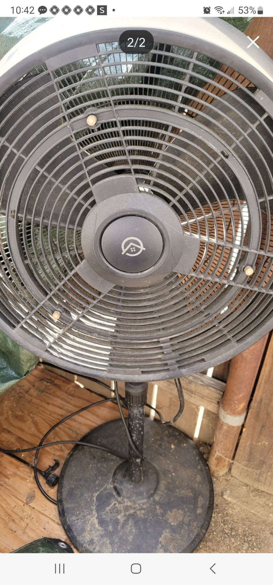 3 speed industrial fan with misters firm price