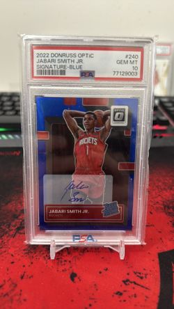 2022 Donruss Optic Jabari Smith Jr RC Auto Blue 13/49 PSA 10