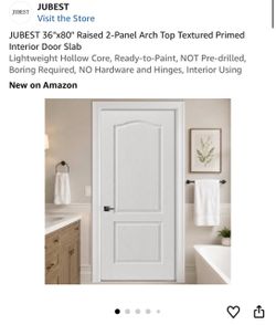 JUBEST 36x80 Raised 2-Panel Arch Top Interior Door Slab