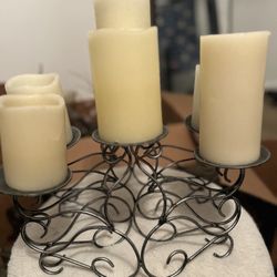 2 Candle Holders Set Of 6 Candles 