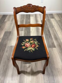Vintage Duncan Phyfe Style Child’s Chair with Needlepoint Seat