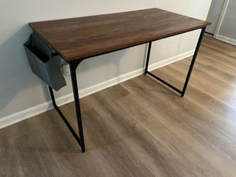 Table with side storage bag!! Dimensions: 47 1/4” Length x 23.5” Depth x 29”5” Height
