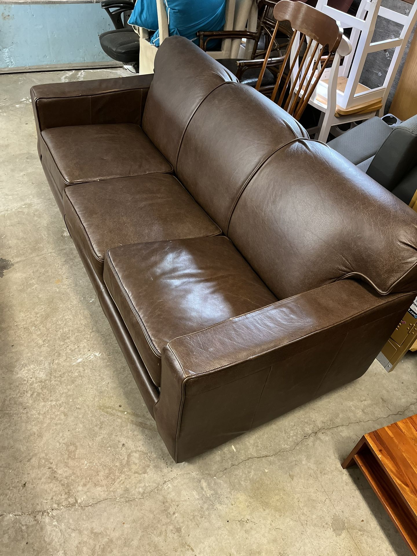 Queen Leather Fold Out Couch