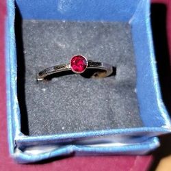 Size 7 14k Gold Filled Tiny Ruby Ring