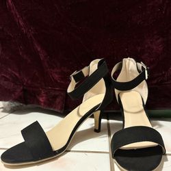 Black Strappy Heels Size 7 Women