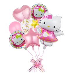 16 Pcs Hello Kitty Bundle Birthday Balloons Brand New