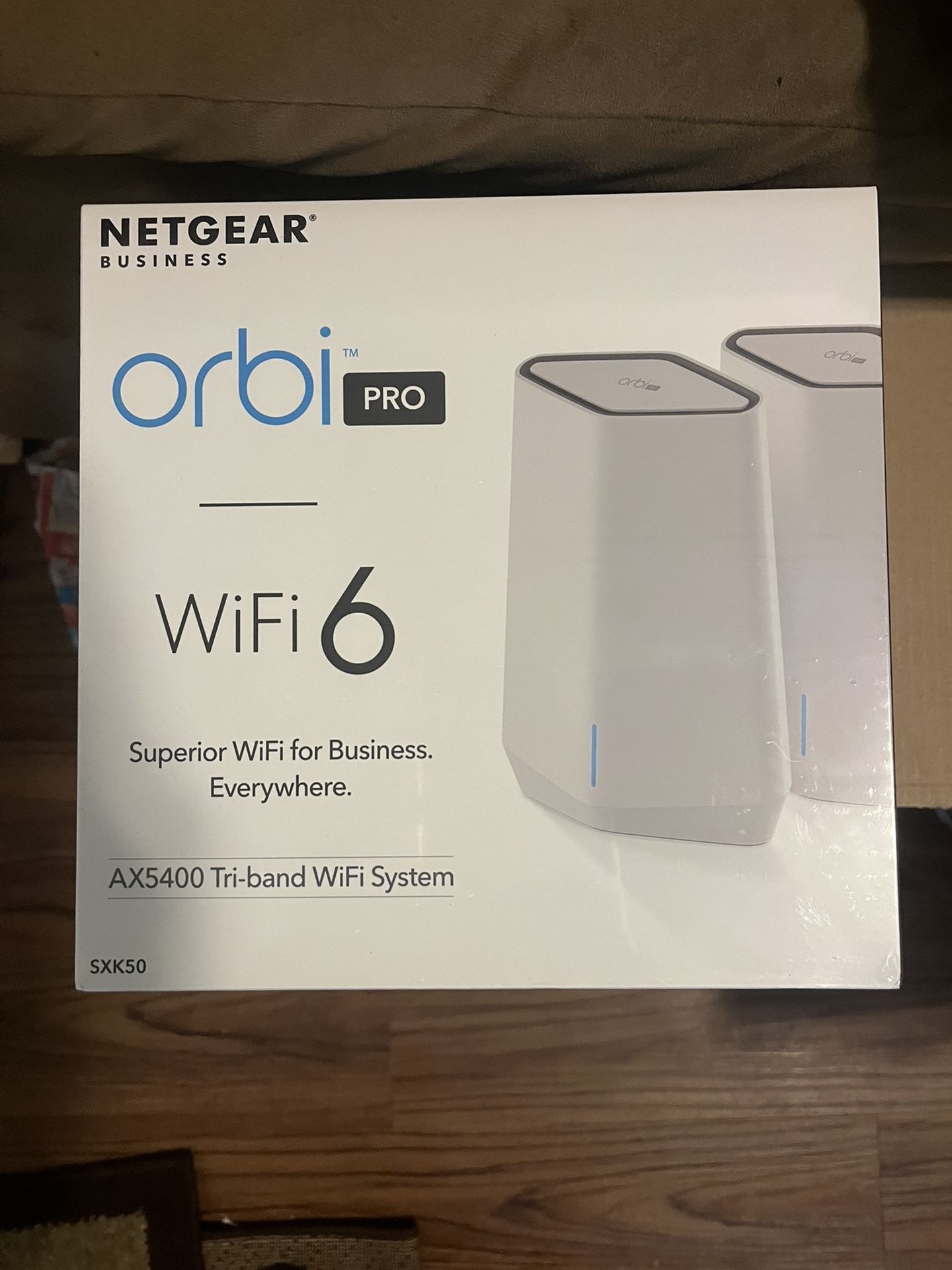 NETGEAR Orbi Pro WiFi 6 Tri-Band Mesh System (SXK50), Router with 1 Satellite Extender for Business or Home