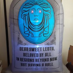 Talking Light-Up Madame Leota Tombstone Disney's Haunted Mansion 6ft. Airblown Inflatable Halloween Decoration