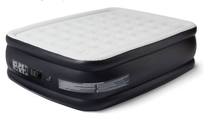 Amazon Basics Inflatable Air Mattress, Queen Size, 22in Height, with Built-in Pump, for Guests or Camping