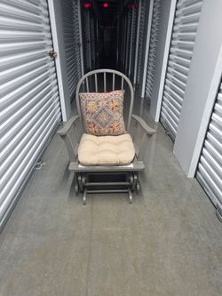 Gray Wood Glider Rocking Chair