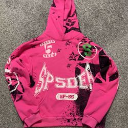 Pink Sp5der Worldwide Hoodie