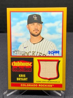 2025 Topps Heritage Clubhouse Collection /99 SP  Relic Kris Bryant Gold
