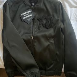 H&M × The Weeknd Bomber XO Olive Metal Jacket