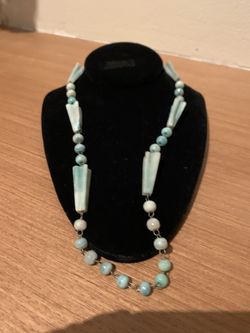 Real turquoise necklace hand carved