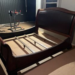 King Bed Fram Solid Wood 