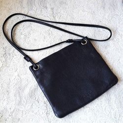 Margot New York Small Black Crossbody Bag, Butter Soft Leather, Lightweight, 9x7
