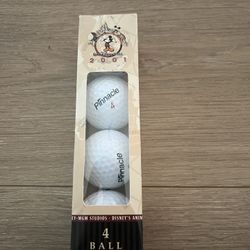 4 Disney Parks 2001 Collectible Golf Balls - never used. Each ball has logo of different park - magic kingdom, animal kingdom, etc