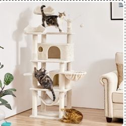 67 inch cat tree tower beige