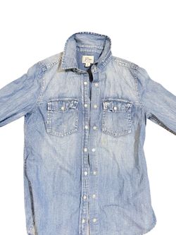 J.Crew Embroidered Chambray Western Shirt Size 0 Women's XS