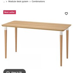 IKEA Modular Bamboo Modern Desk