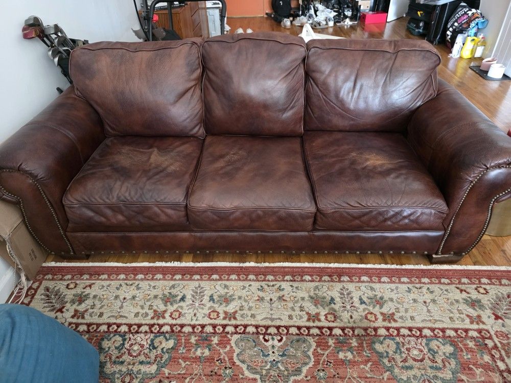 Brown Leather Couch