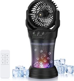 Misting Fan Portable Camping Fan Battery Powered with Remote Control