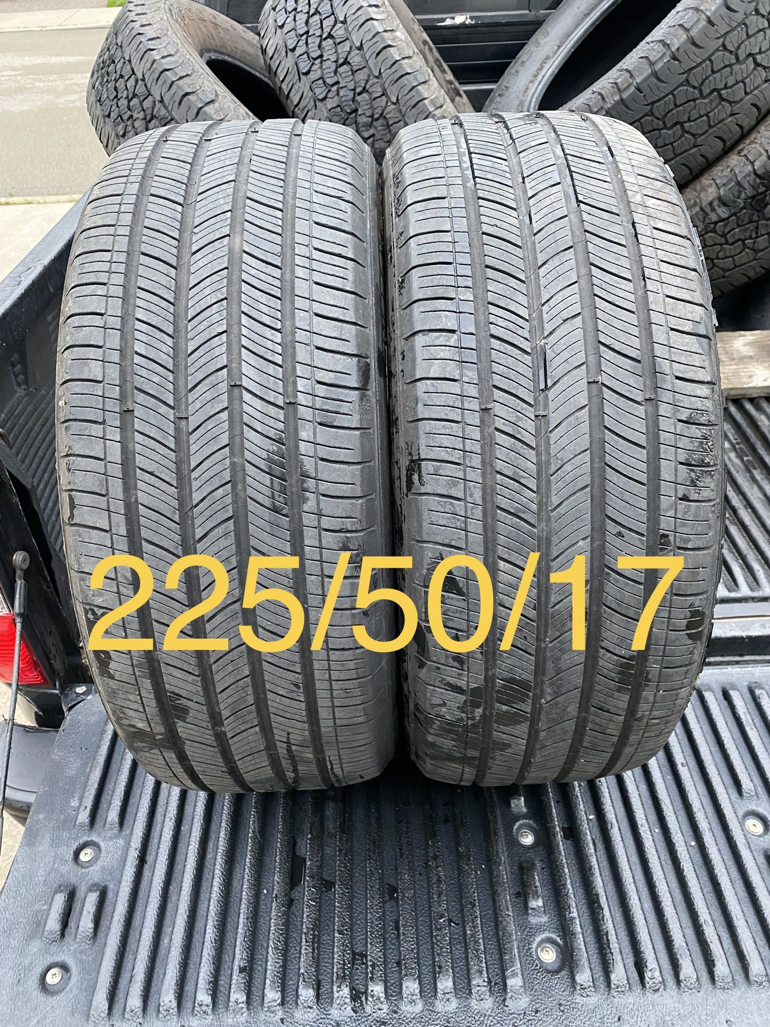 2) 225/50/17 Michelin Energy Saver AS Tires Tread measures 6/32 DOT 4219 $150 for Both I carry other sizes
