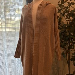 Bohemian Hooded Knitted Tan Cardigan 