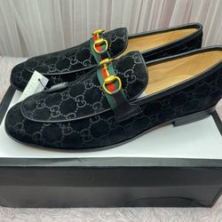 GUCCI LOAFER GG JORDAN LEATHER BLACK BROWN BEIGE SKIN NEW SNEAKERS SHOES SIZE 10 44 A5