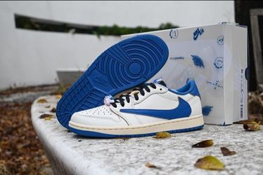 Jordan 1 Retro Low OG SP Fragment x Travis Scott Sail Military Blue
