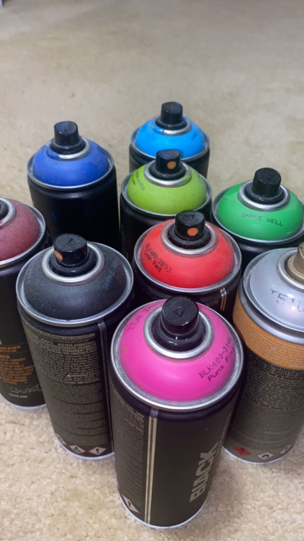 Black Montana Cans Spray Paint (NEW!!and USED!!)