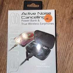 Active Noise Cancelling Power Bank & True wireless earphones 