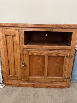 White Clad Entertainment Center Solid Oak