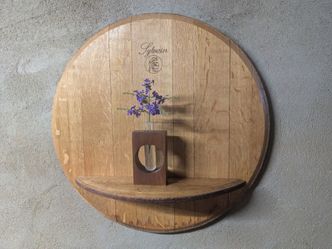 Sylvain Wine Barrel Head Wall Shelf