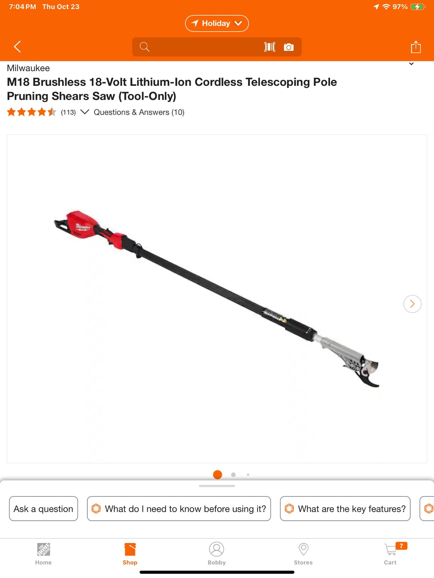 Milwaukee M18 Telescoping Pole Pruning Shears