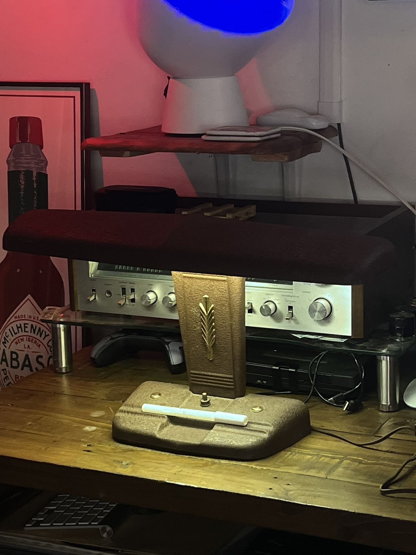 Union Made Moe Art Deco Desk Lamp Industrial Florescent Moe Brothers Light Rare Antique Lamp