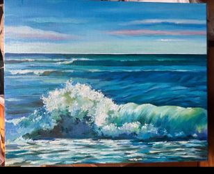 paintings on canvas original «The big wave”, 16x20 oil on canvas