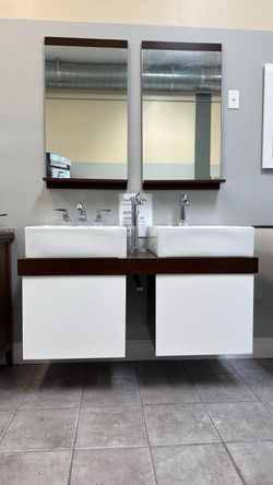 48” double sink vanity set