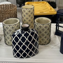Blue and white home decor