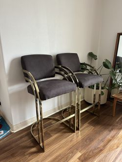 Mid- Century Modern Brass Barstools