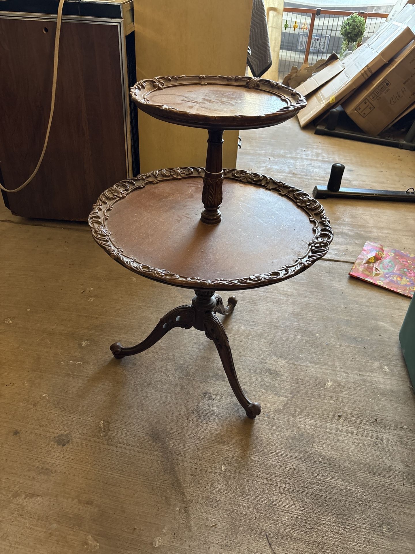 Vintage Antique Two Tier Table