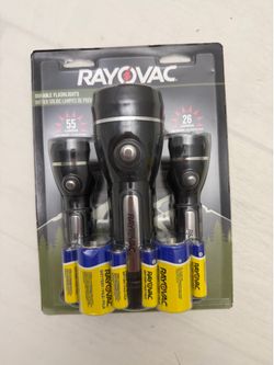 LED Flashlight 3 pack + batteries
