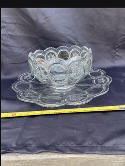 💎 Glass 💎 Serving Bowl With Matching Plater ✨No Chips ✨